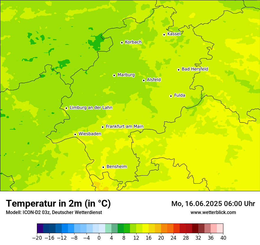 Modellkarten Temperatur