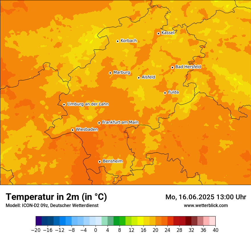 Modellkarten Temperatur