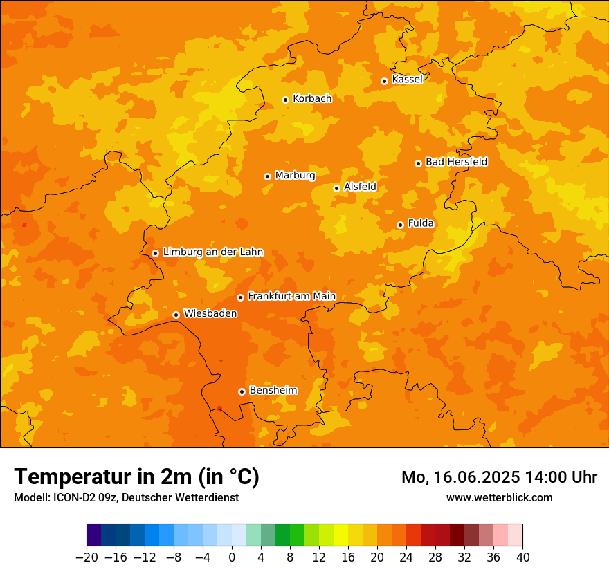 Modellkarten Temperatur