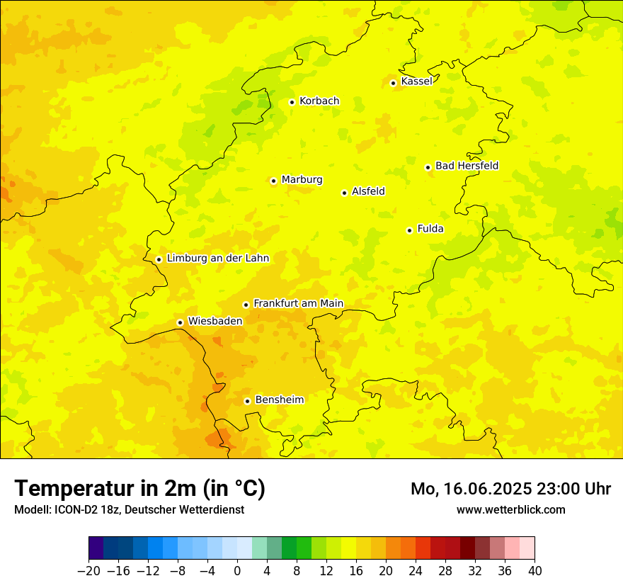 Modellkarten Temperatur