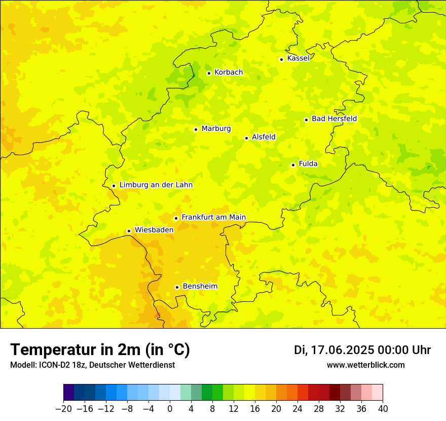 Modellkarten Temperatur