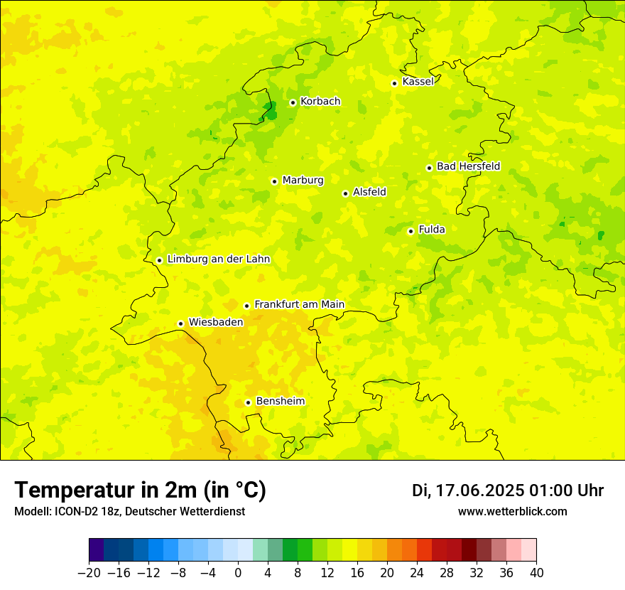 Modellkarten Temperatur