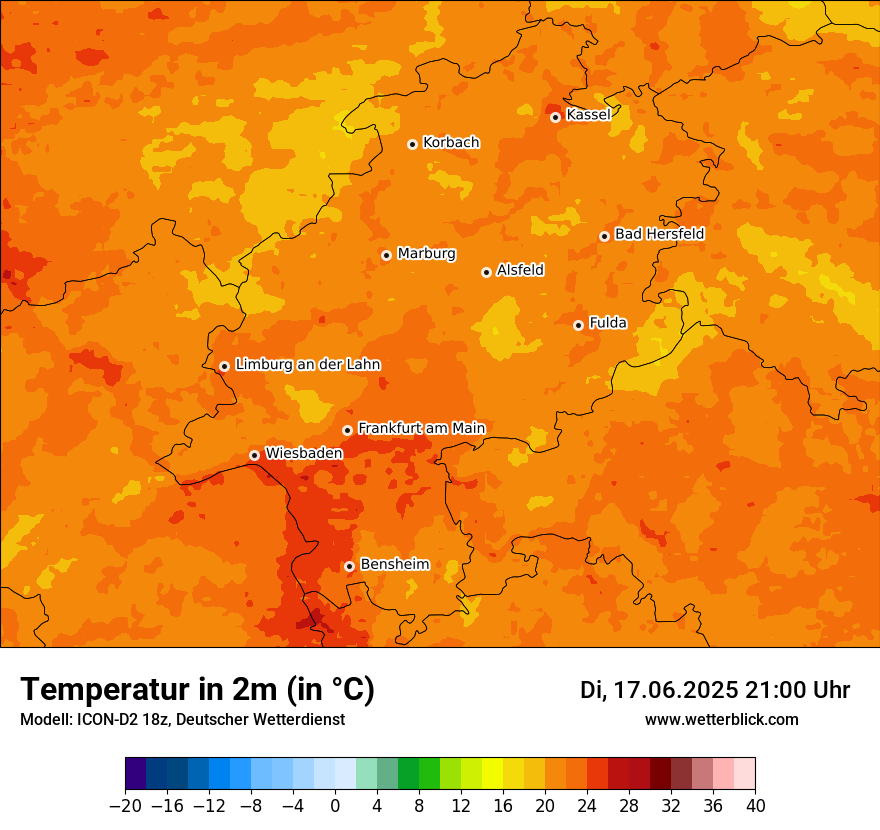 Modellkarten Temperatur