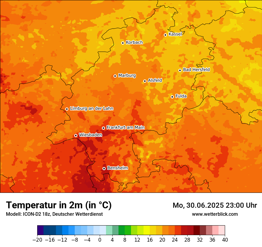 Modellkarten Temperatur