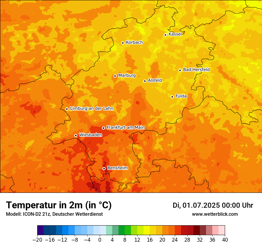 Modellkarten Temperatur