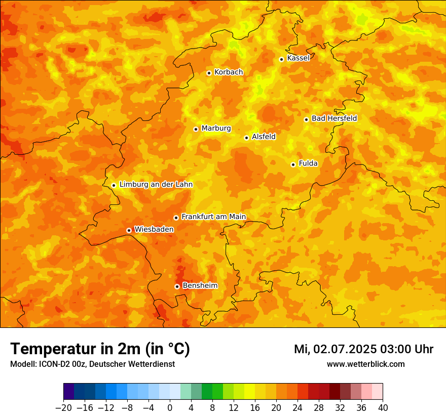 Modellkarten Temperatur