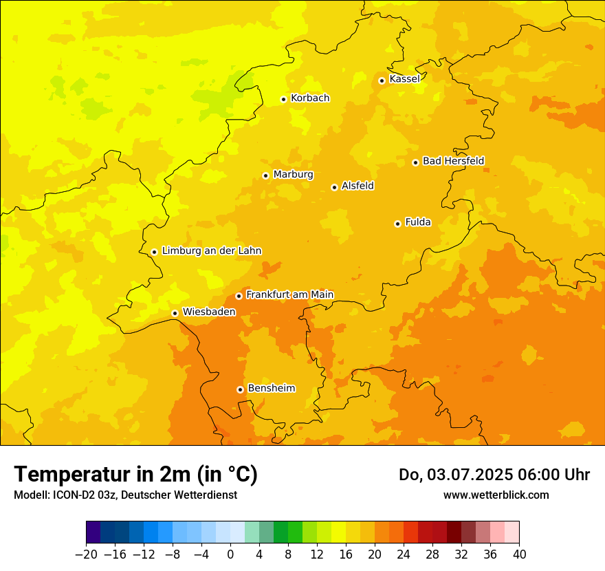 Modellkarten Temperatur
