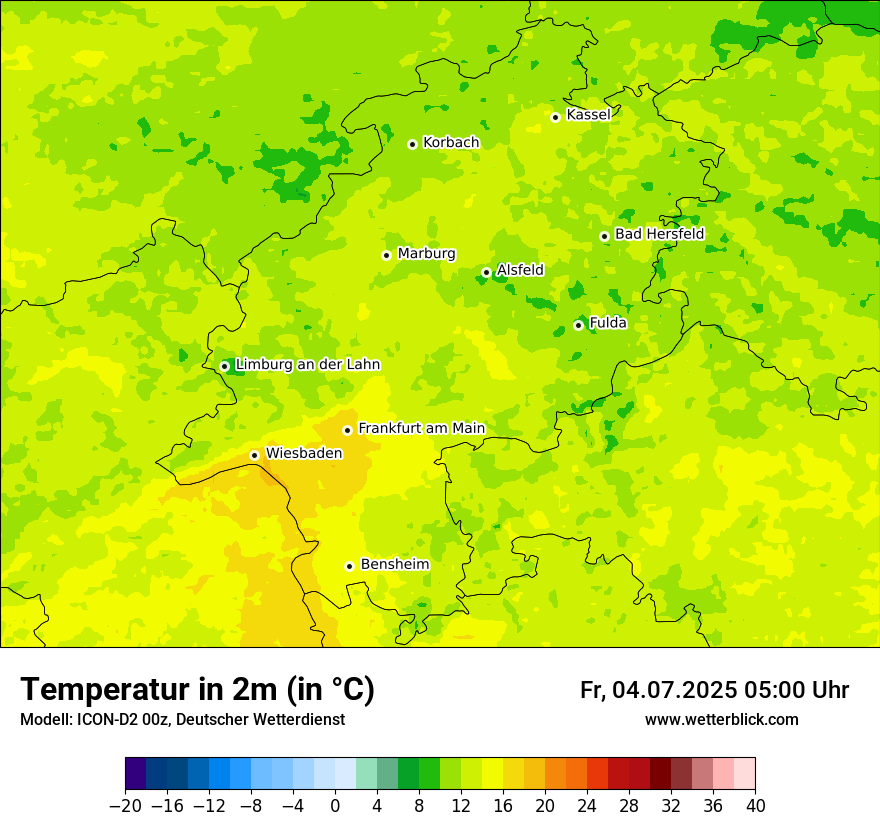 Modellkarten Temperatur