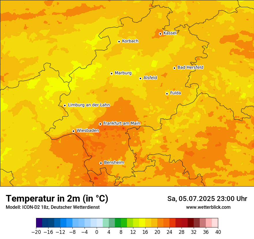 Modellkarten Temperatur