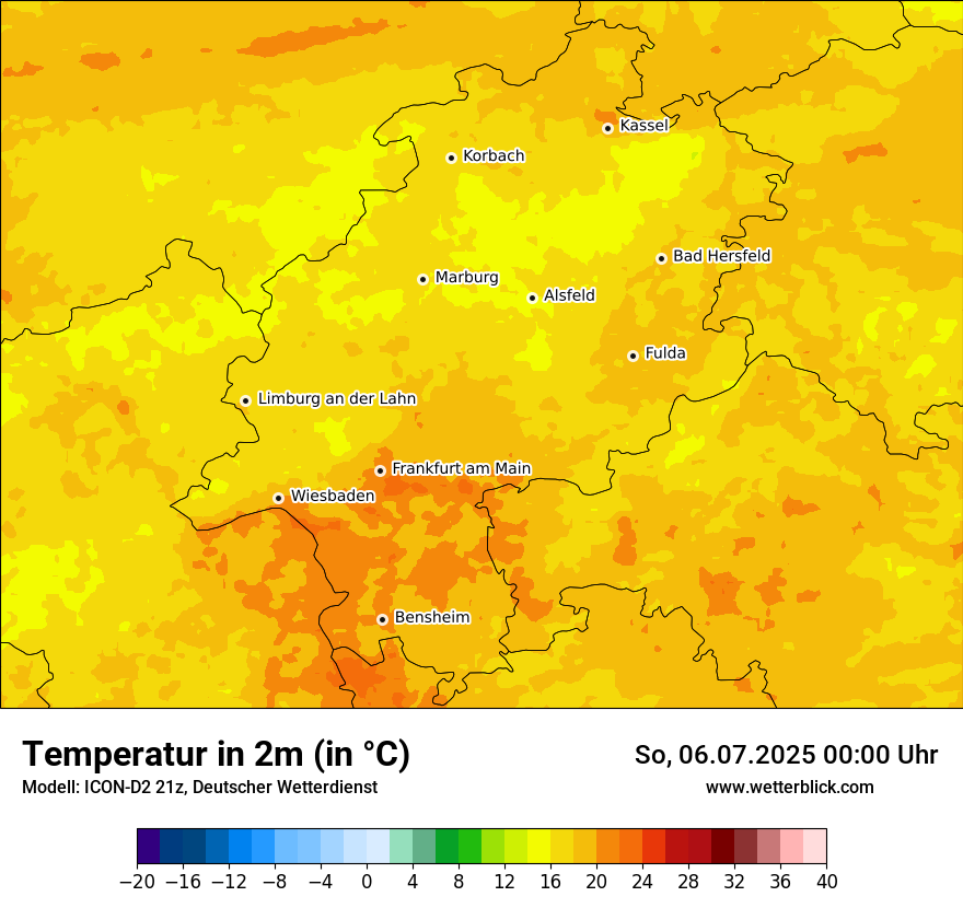 Modellkarten Temperatur