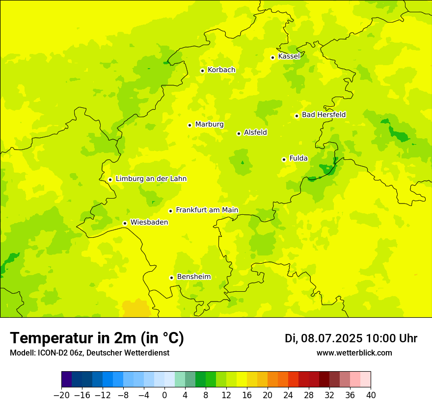 Modellkarten Temperatur