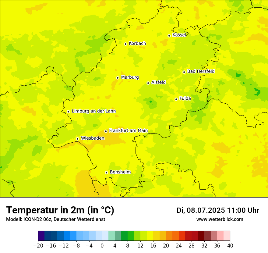 Modellkarten Temperatur