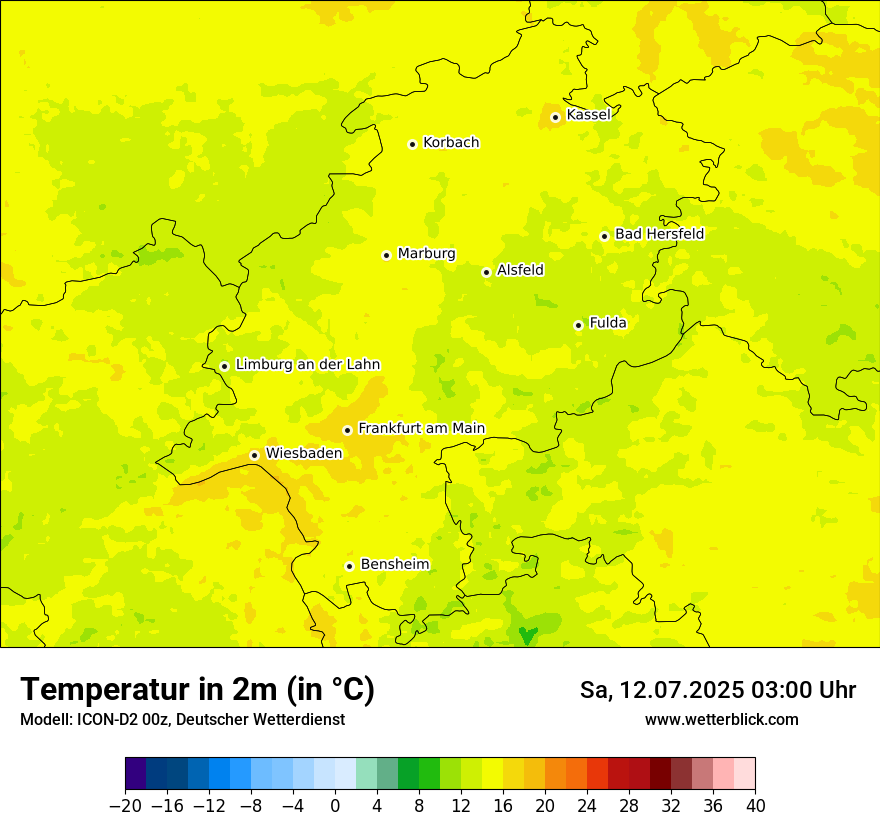 Modellkarten Temperatur
