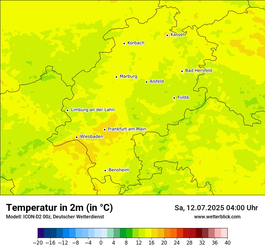 Modellkarten Temperatur