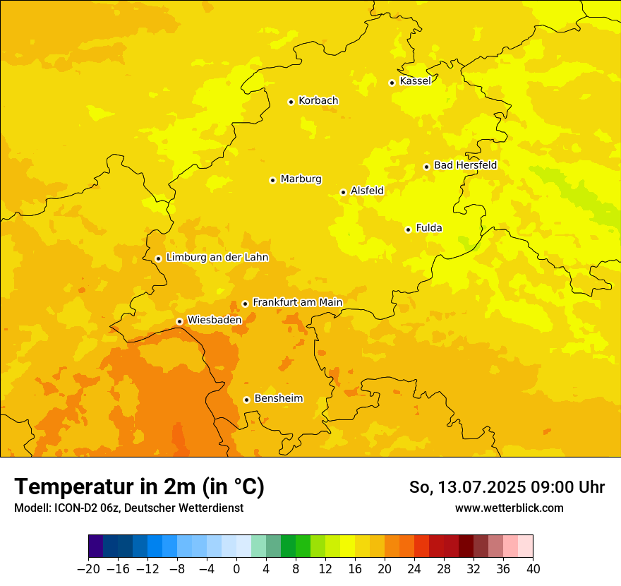 Modellkarten Temperatur