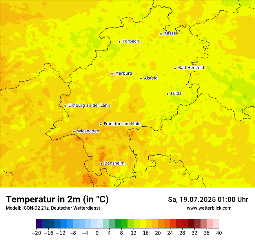 Modellkarten Temperatur