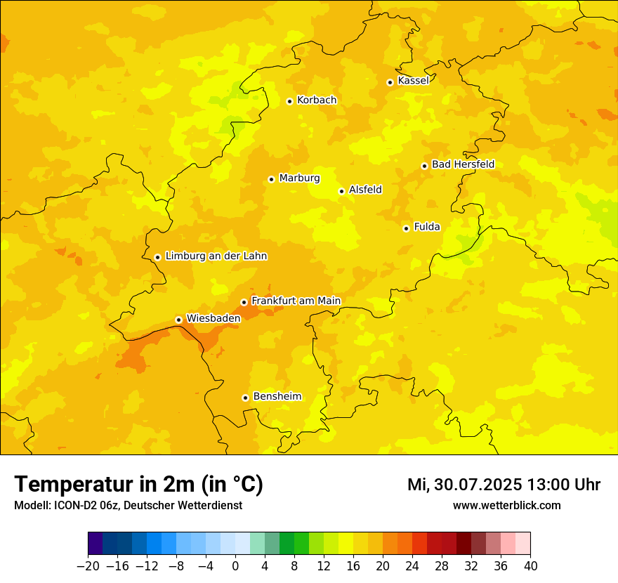 Modellkarten Temperatur