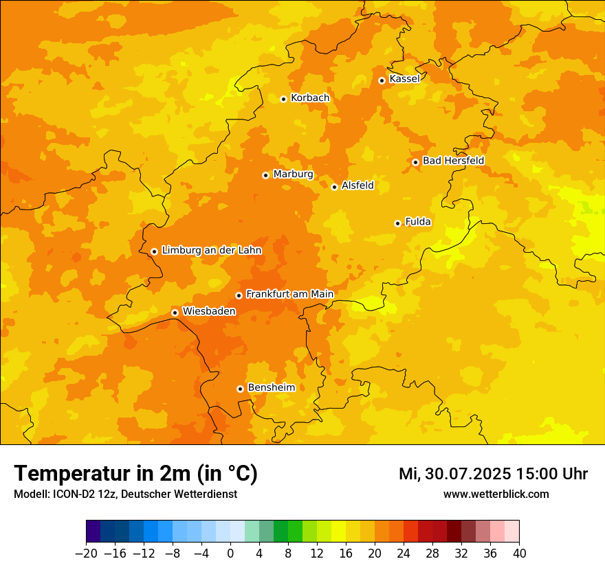 Modellkarten Temperatur