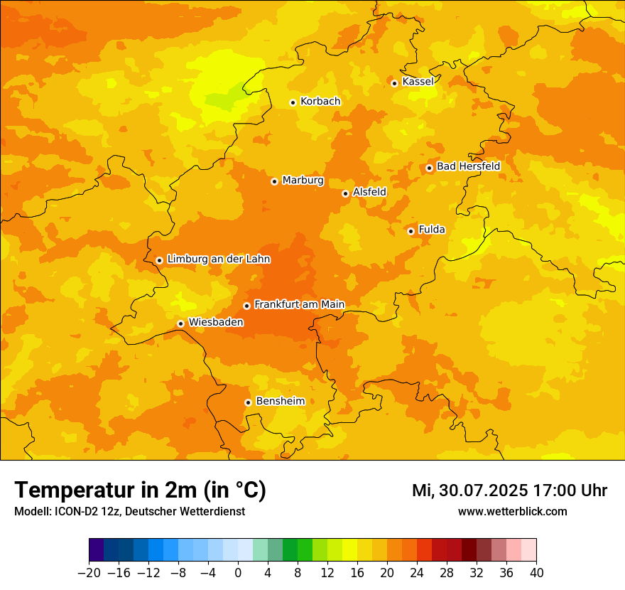 Modellkarten Temperatur