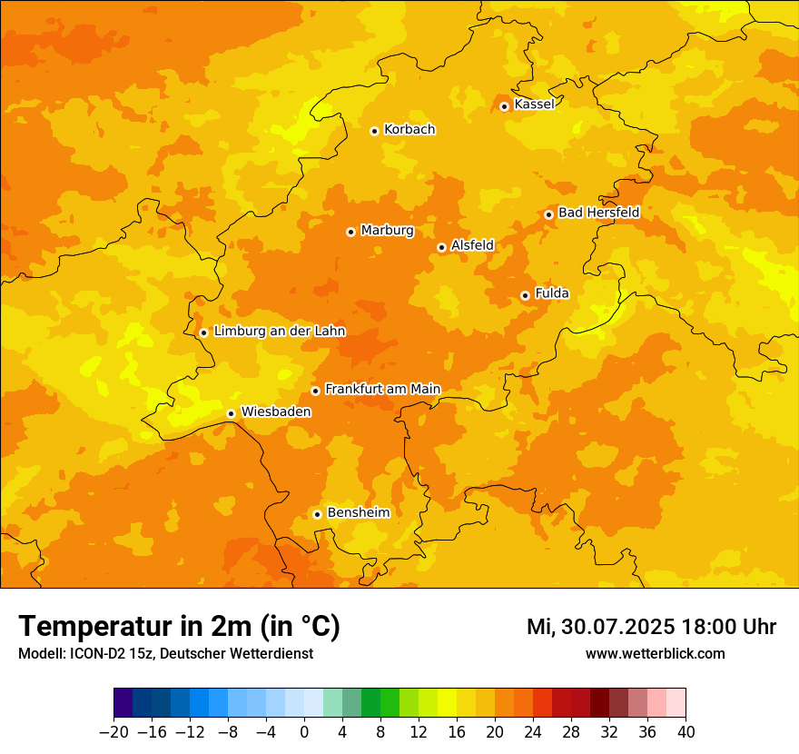 Modellkarten Temperatur
