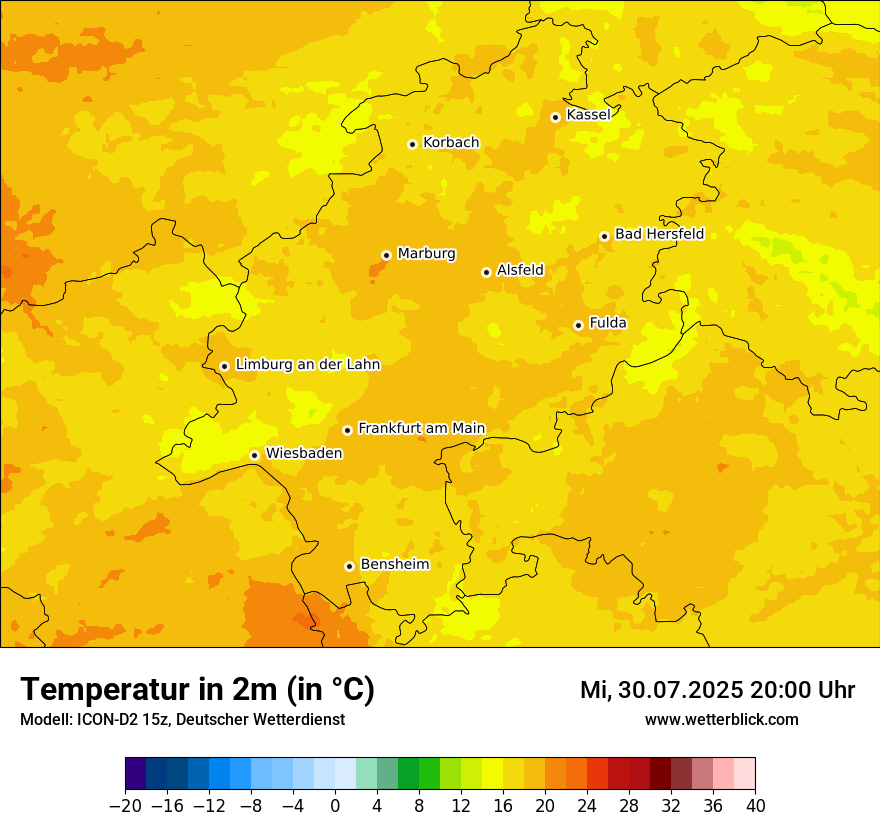 Modellkarten Temperatur