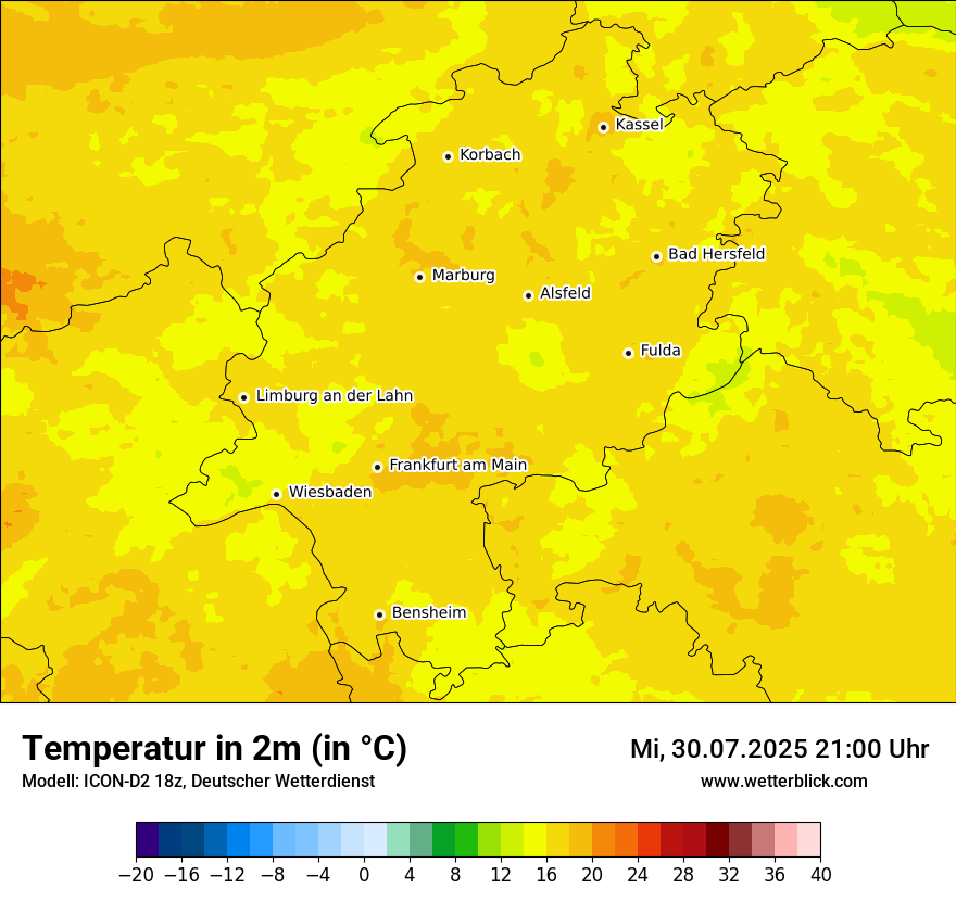 Modellkarten Temperatur
