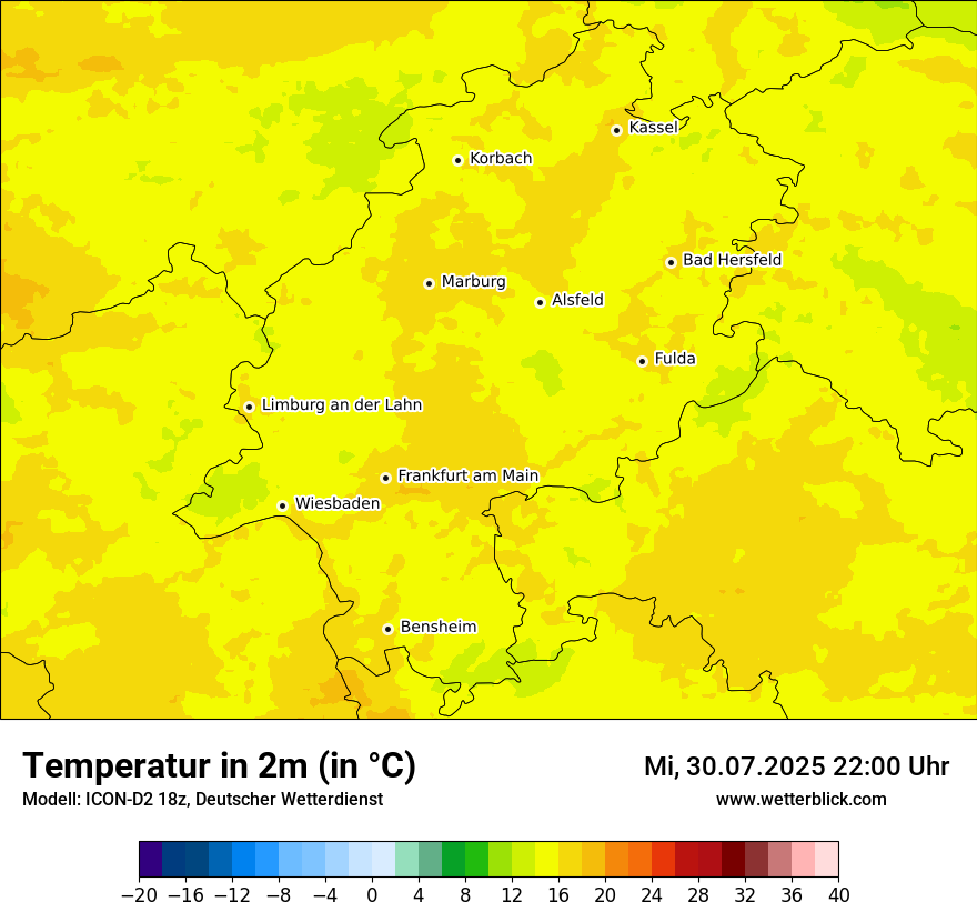 Modellkarten Temperatur