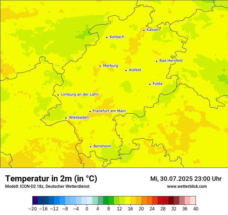 Modellkarten Temperatur