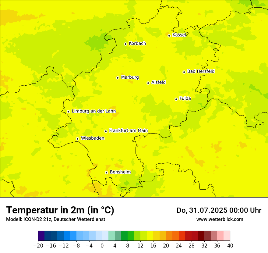 Modellkarten Temperatur