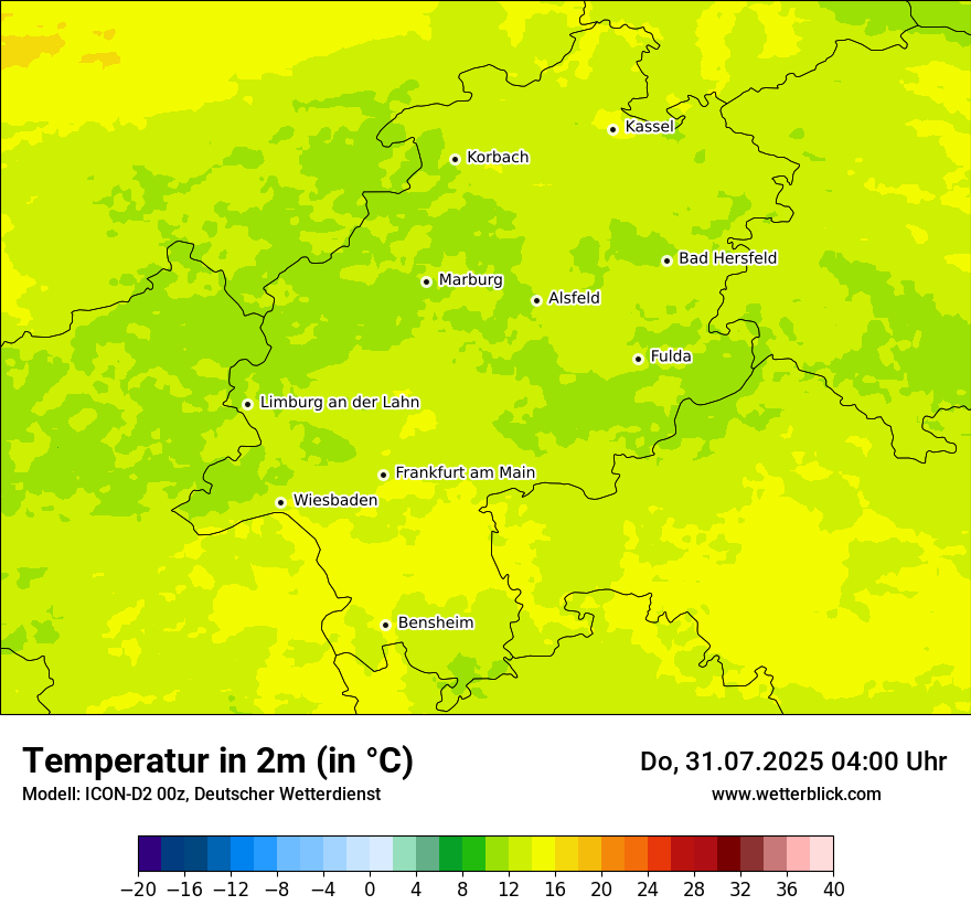 Modellkarten Temperatur