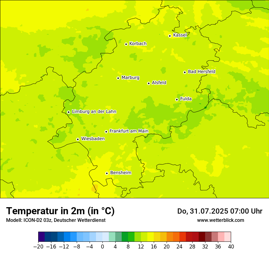 Modellkarten Temperatur