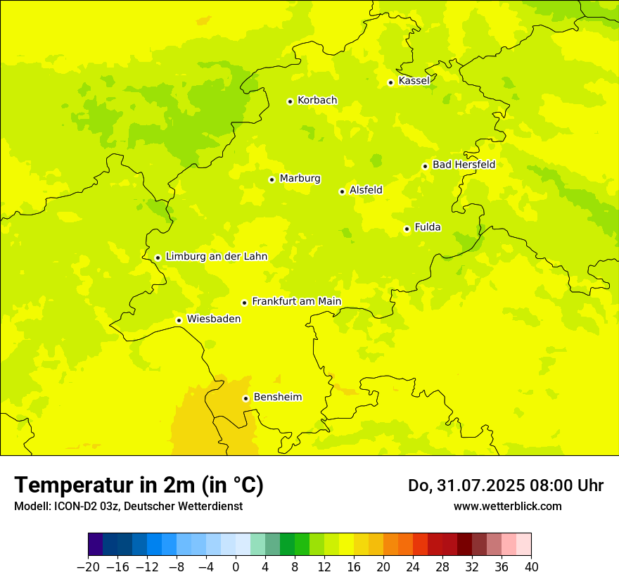 Modellkarten Temperatur