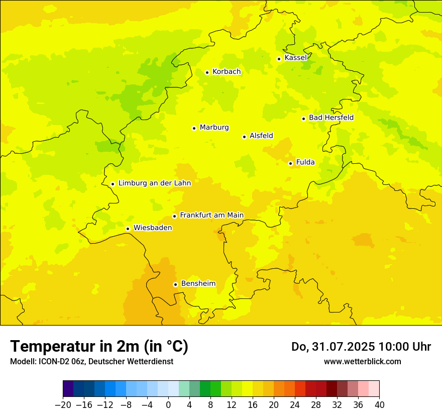 Modellkarten Temperatur