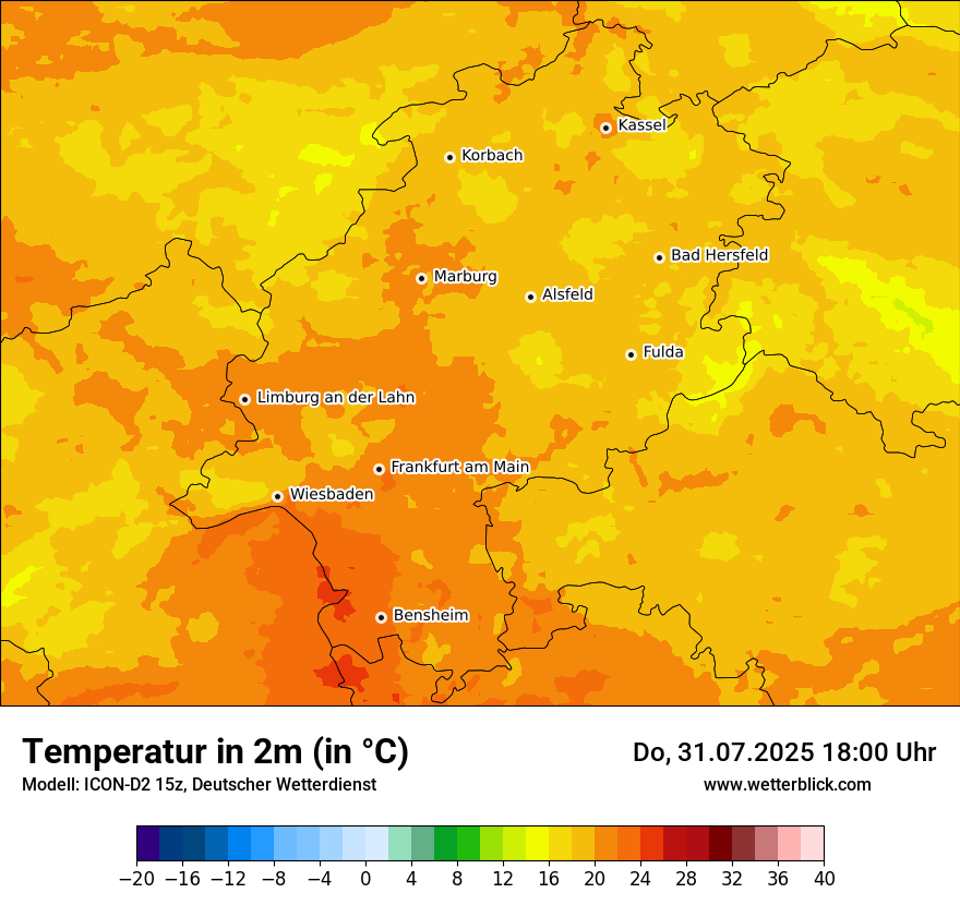 Modellkarten Temperatur