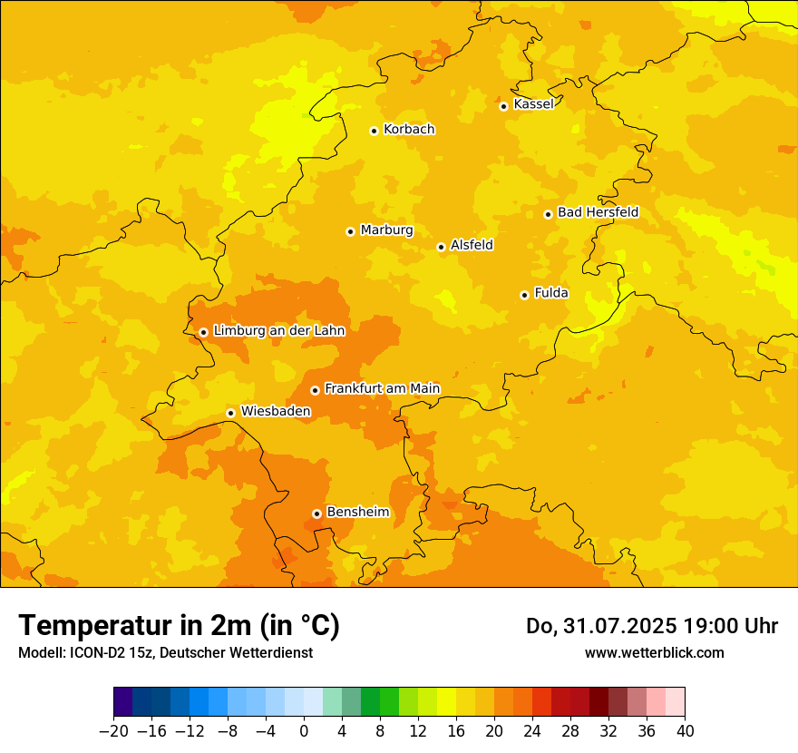 Modellkarten Temperatur