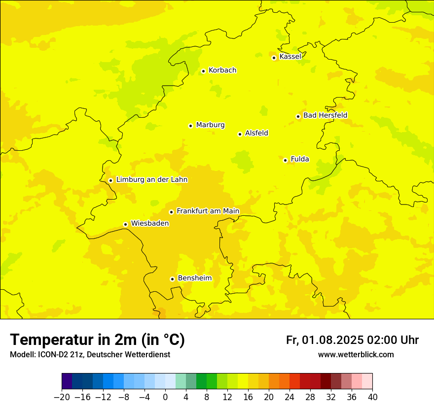 Modellkarten Temperatur