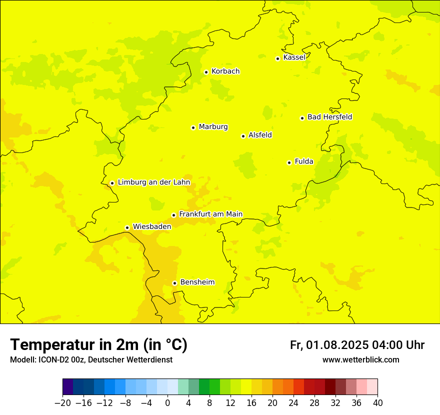 Modellkarten Temperatur