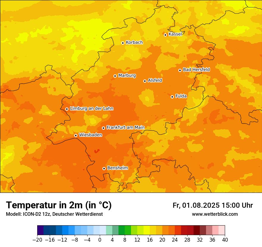 Modellkarten Temperatur