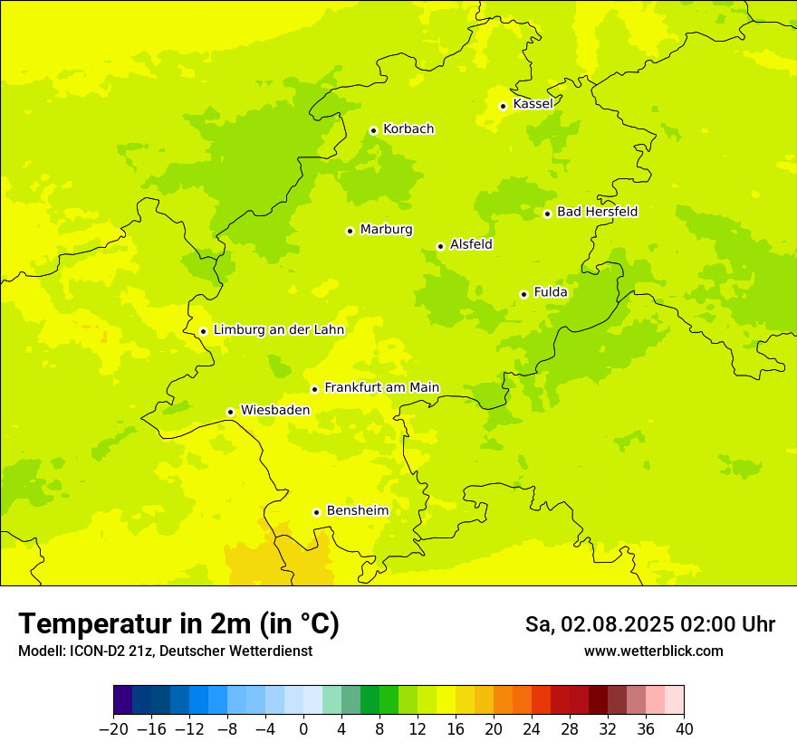 Modellkarten Temperatur