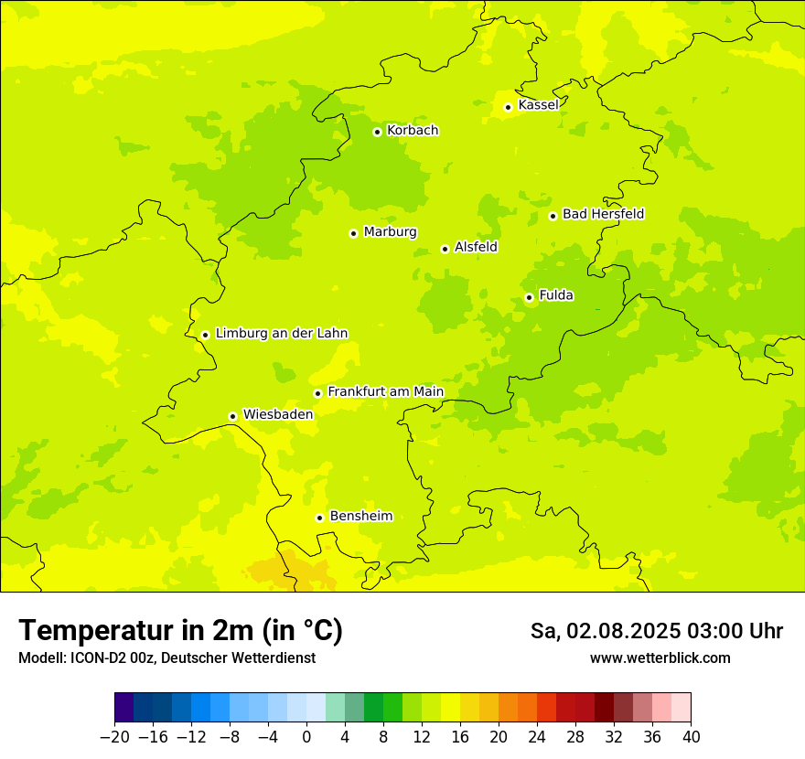 Modellkarten Temperatur