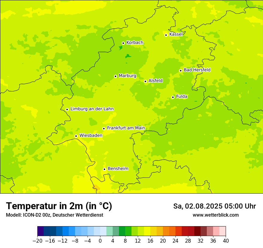 Modellkarten Temperatur