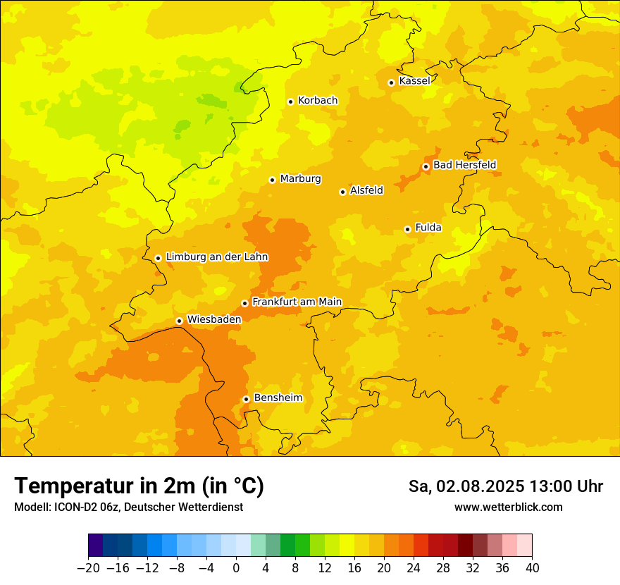 Modellkarten Temperatur