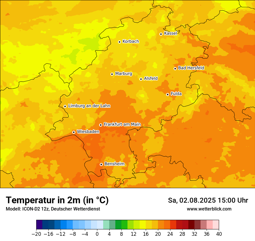 Modellkarten Temperatur