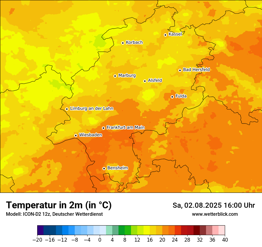 Modellkarten Temperatur