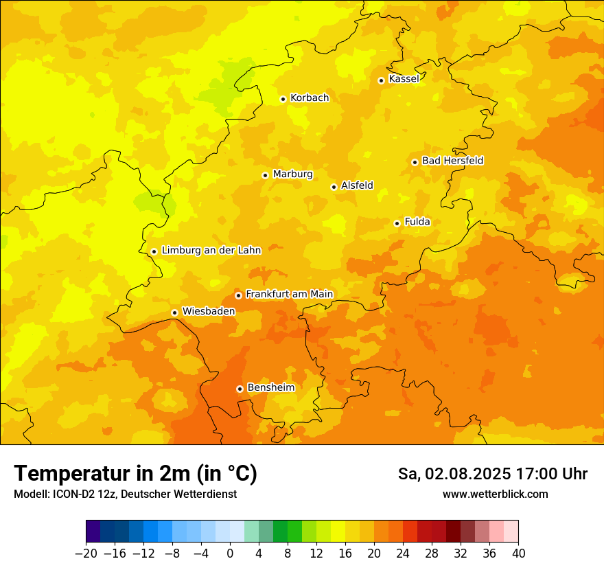 Modellkarten Temperatur