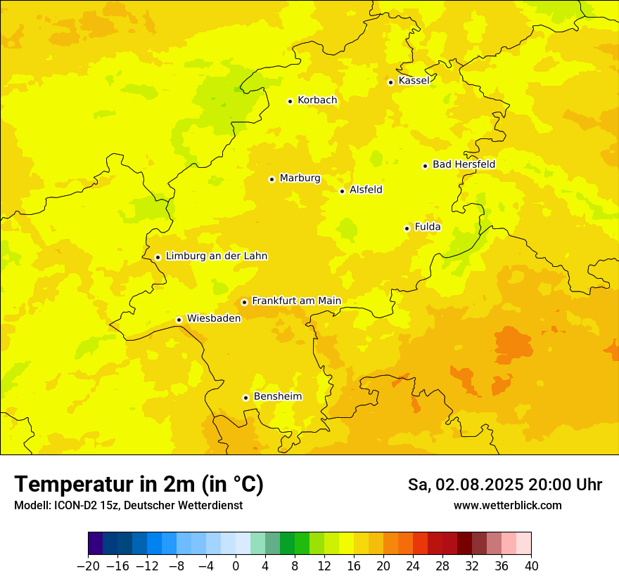 Modellkarten Temperatur