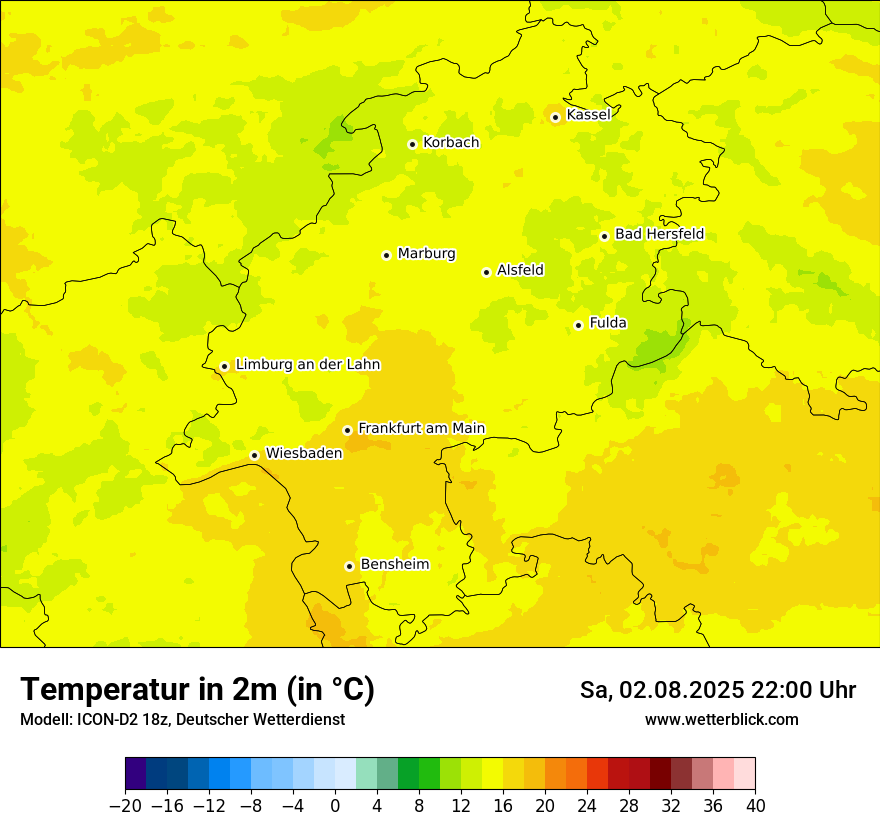 Modellkarten Temperatur