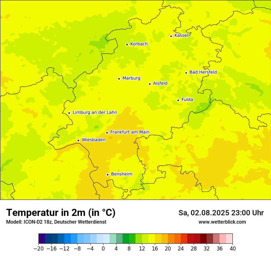 Modellkarten Temperatur