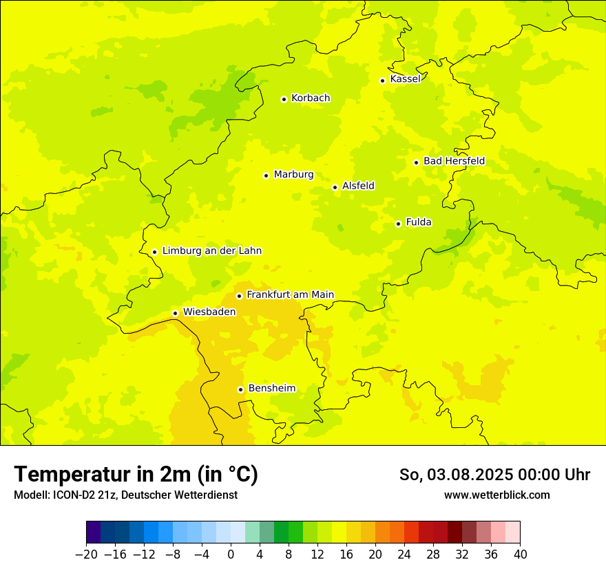 Modellkarten Temperatur