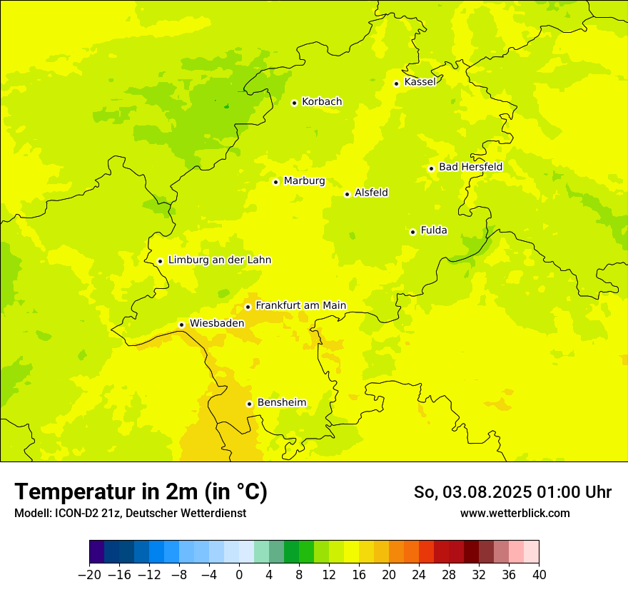 Modellkarten Temperatur